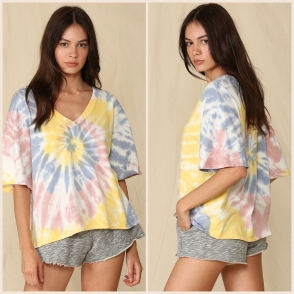 Swirls of Beauty French Terry Tie Dye Top - Picture 2 of 9